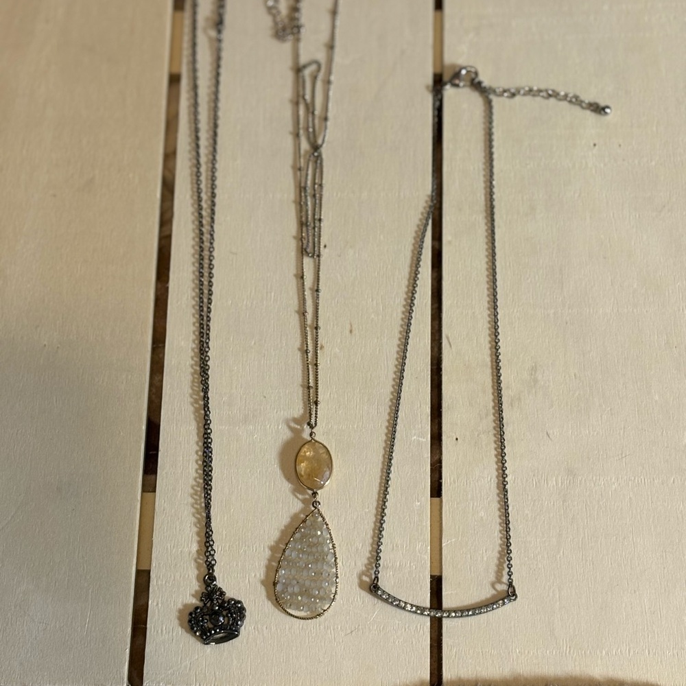 Bundle of necklaces all with sparkle and neutral!